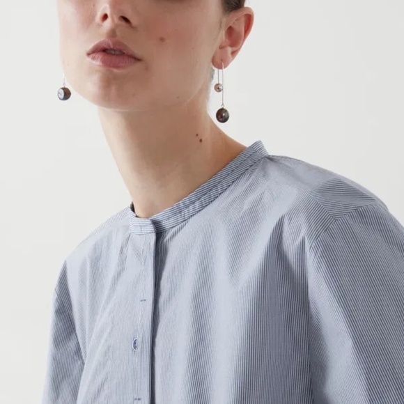 COS Blue/white Stripe Shirt - Picture 2 of 11